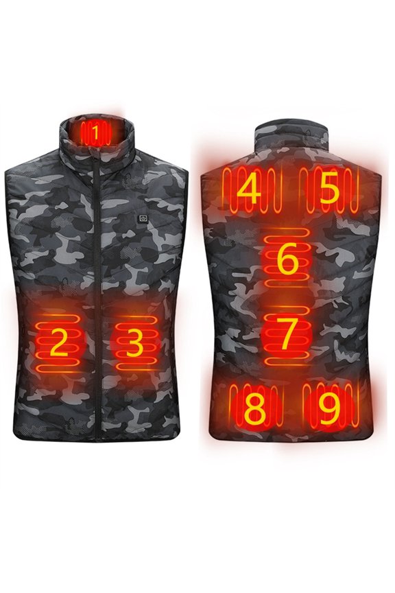 under $5 Heated Jacket, USB Heated Vest, Electric Warming Jacket with Three Temperatures, Carbon Fiber Heat, Windproof, Soft, for Outdoor Activities, Winter Sports, Camping, Daily Wear