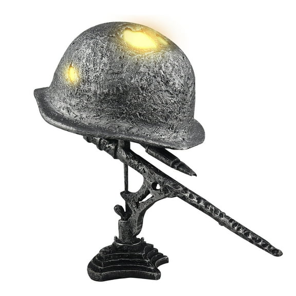 Fufafayo under $5 Helmet Lamp, Desk Lamp, Vintage Soldier Helmet Table Lamp, Resin War Memorial Lamp, for Man Cave, Office, Study, Bar, Bookshelf, Military Theme Decor