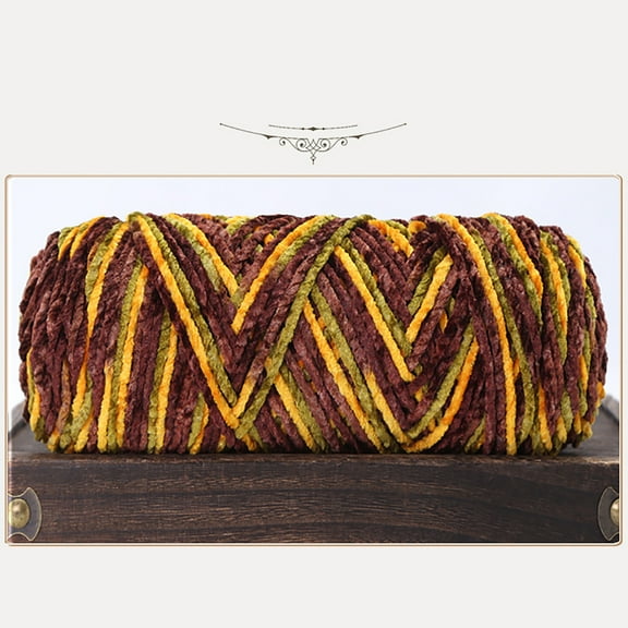 Fufafayo under $5 Knitting Yarn, Soft Chenille Craft Thread for Crochet Projects, Fluffy Braided Wool for Handmade Scarves Blankets Throws, DIY Weaving Material for Winter Accessories Home Crafts