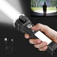 thumbnail image 1 of Fufafayo under $5 LED Flashlight, USB Rechargeable Powerful Flashlight, Multi Function Emergency Light with Strong Beam, Portable Compact Design, for Outdoor Camping Car Emergency Home Power Outage, 1 of 8