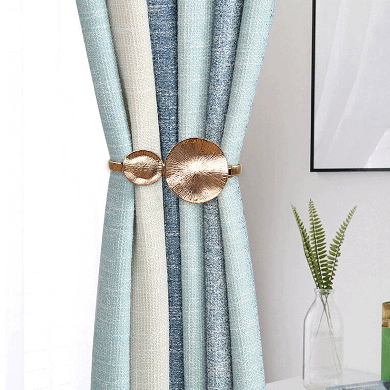 Fufafayo under $5 Magnetic Curtain Tiebacks, Curtain Tiebacks Buckles Holdbacks Holders Hooks Clip for Home Bedroom Office Decorative Curtain, Strong Magnetic Curtain Buckles for Decor