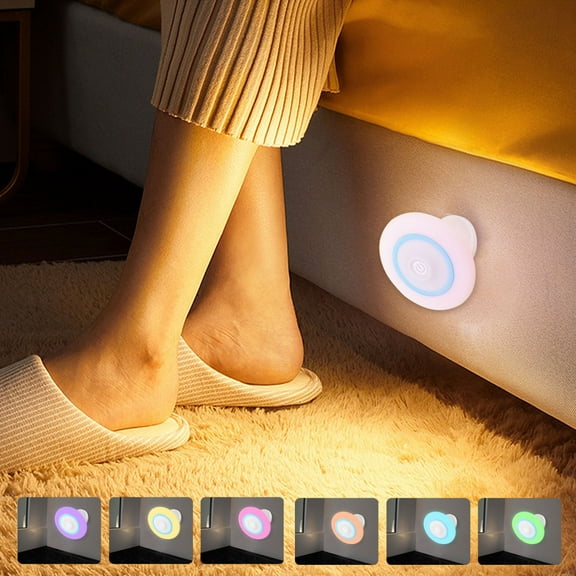 Fufafayo under $5 Magnetic Wall Lights, 360 Degree Rotating Sensor Light with Click Control, Colorful Atmosphere Lights for Living Room Bedroom, Creative Installation with USB Rechargeable Battery