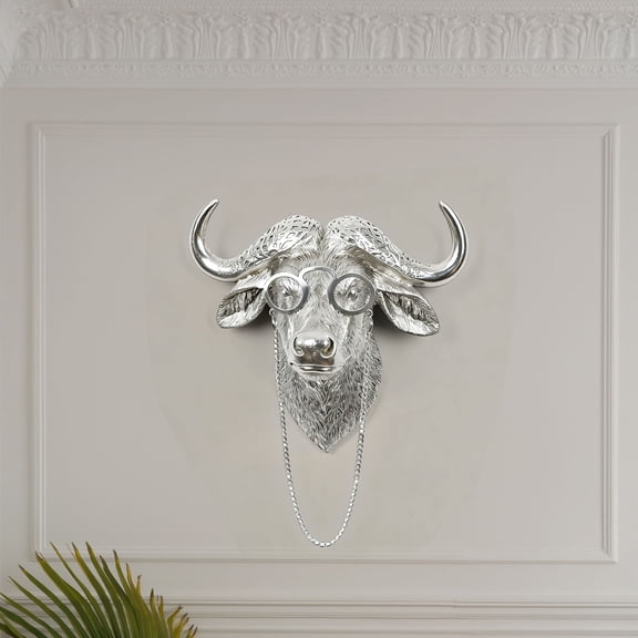 Fufafayo under $5 Metal Wall Ornaments, Symbolic Bull and Wall Mounted Ornaments, Rust Proof Metal Pendant Decor for Indoor and Outdoor, Strength Themed Hanging Decor for Gift and Decor