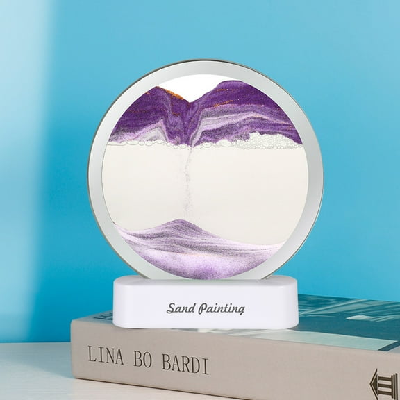 Fufafayo under $5 Moving Sand Art Hourglass, Moving Sand Art, Rotating Hourglass Decoration, Liquid Motion Sand Art Lamp, USB Powered 360 Degree Rotating Table Lamp, Night Light for Living Room