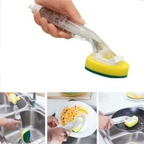 Fufafayo under $5 Non Scratch Dishwand Refills Handle, Dish Wand Refill Pack, Heavy Duty Replacement Sponge Heads Set, Soap Dispenser Scrubbers, Dishwashing Scrub Dispensing Brush Pads