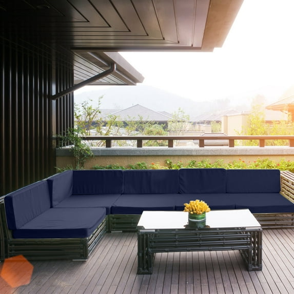 Fufafayo under $5 Outdoor Cushion Cover, Waterproof Patio Furniture Protection, All-Weather Chair Seat Cover for Garden, Durable Sofa Slipcover for Deck, Universal Size Outdoor Fabric