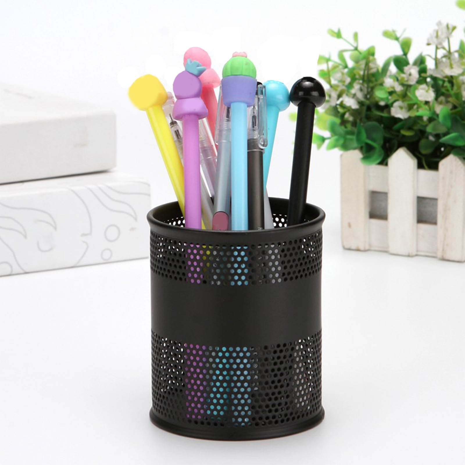 Square Metal Pen Holder Stand / Pen Holder Organizer / Desk Organizer Stationary Holder Bekas Pen Black I.352365620