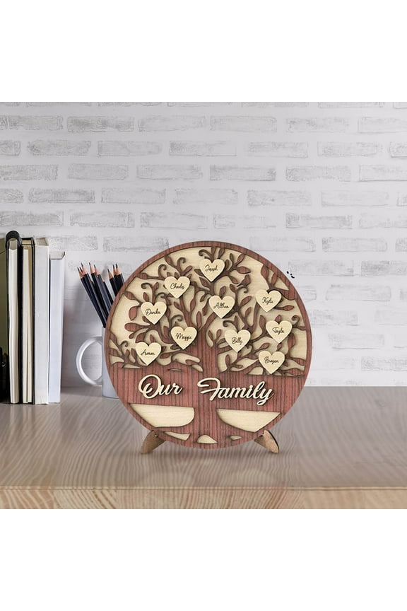 under $5 Personalized Family Tree, Wooden Sign, Personalized Family Tree Sign, Custom Name Wall Decor, Heart Shape Wood Plaque, Home Wall Art, Living Room Decor, Gift for Mom, Anniversary