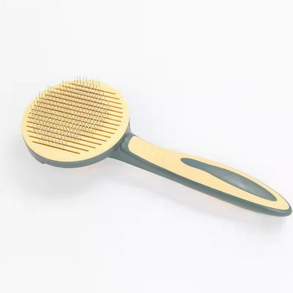 Fufafayo under $5 Pet Brush, Self Cleaning Dog Cat Grooming Tool, Shedding Remover, Stainless Steel Teeth, One Button Hair Release, Massage Function, Comfort Grip Handle, Indoor Outdoor Use