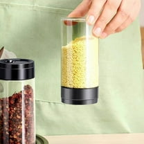 Fufafayo under $5 Plastic Spice Bottles with Black Lids, Reusable Seasoning Containers Jars, Clear Plastic Bottle Containers with Shaker Lids for Powders Spice Herbs Glitters, 1.97x4.92Inch