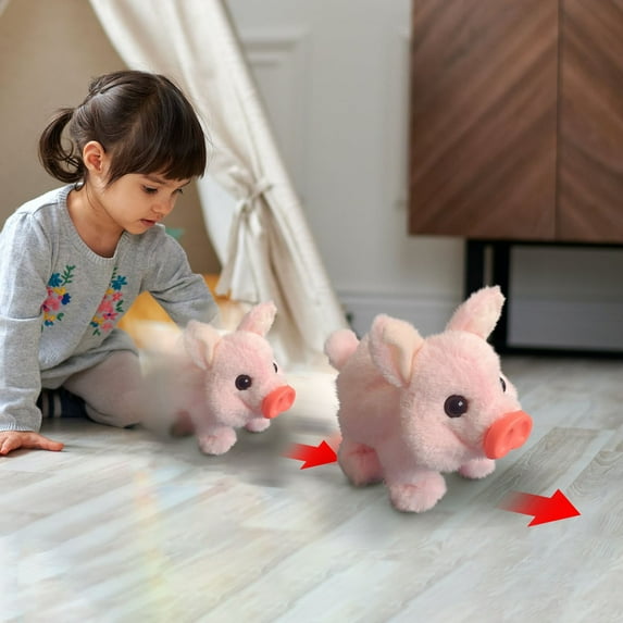 Fufafayo under $5 Plush Pig Toy, Plush Pig Toy, Stuffed Animal with Vertical Ears, Soft Cuddly Companion for Bed, Nursery, Playroom, Interactive Plushies for Toddlers, Birthday Gift