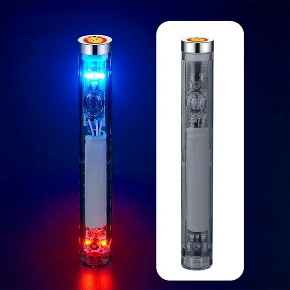Fufafayo under $5 Rechargeable LED Lighter, Rechargeable Blow Ignition Lighter, Colorful Flash Light Butane Lighter, Windproof Pocket Lighter with LED, Refillable Gas Lighter for Camping