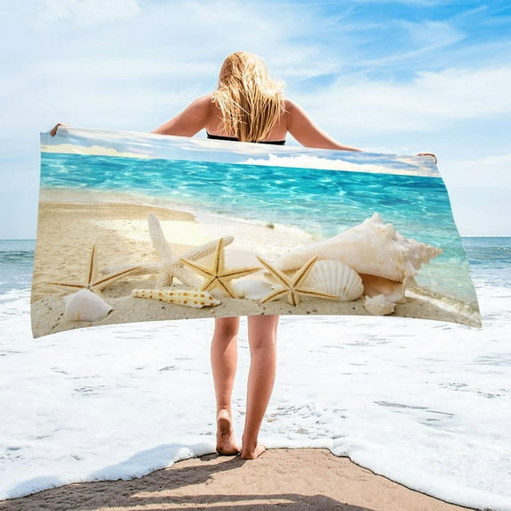 Fufafayo under $5 Sandproof Towel, Beach Towel, Sandproof Towel, Microfiber Large Bath Towel with Vibrant Print, for Pool Travel and Gym, Quick Dry Lightweight Blanket, Outdoor Summer Essential