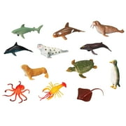 Fufafayo under $5 Sea Animal Figures, Animal Toys, Realistic Sea Creature Figures Set, for Bath Time, Pool Play, Educational Learning, Party Favors, Includes Storage Bag, Durable, Assorted Styles