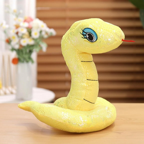 Fufafayo under $5 Sequin Snake Plush Toy, Sequin Snake Stuffed Toy, Plush Snake Doll Decor, 2025 Year of The Snake Ornament, Sparkling Decorative Snake, Soft Plush Animal Figure