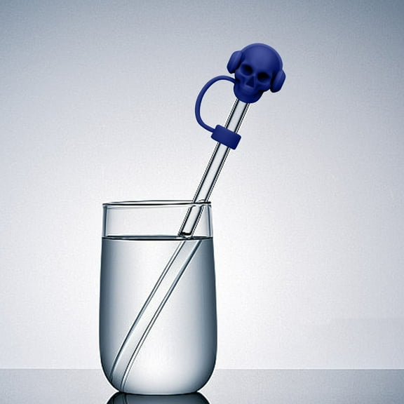 Fufafayo under $5 Silicone Straw Cover, Skull Shape Straw Cap for Stanley Cup, Food Grade Dust Cover for Tumbler, Water Bottle, Travel Mug, Dishwasher Safe, Leak Proof