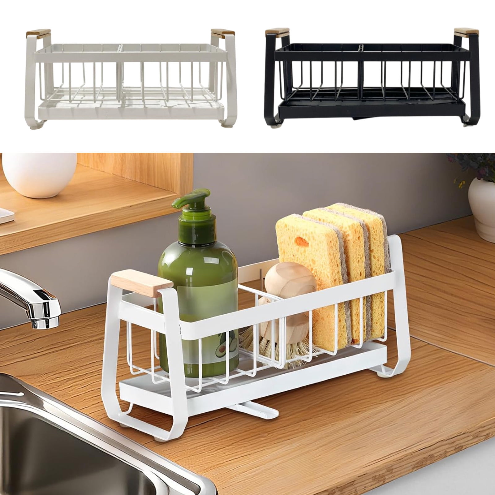 Fufafayo under $5 Sink Caddy Organizer, Stainless Steel Sponge Rack ...