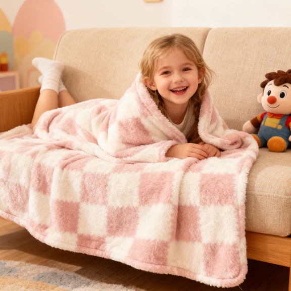 Fufafayo under $5 Small Blanket, Fleece Blanket, Soft Throw Blanket for Bed and Sofa, Lightweight Blanket for Nap and Air Conditioning, Warm Cover for Winter Use in Bedroom and Living Room