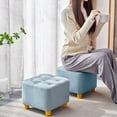 thumbnail image 1 of Fufafayo under $5 Small Stool Sofa Stool Doorway Shoe Changing Stool with Soft Padded Seat, Square Footstool FootRest for Living Room, Bedroom, Office, 1 of 7