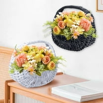 Fufafayo under $5 Small Wicker Basket with Handle, Woven Flower Baskets, Decorative Eggs Candy Storage, Willow Rattan Basket for Wedding, Gifts, Camping, Home Decor, 7.4x4.8x6.6In