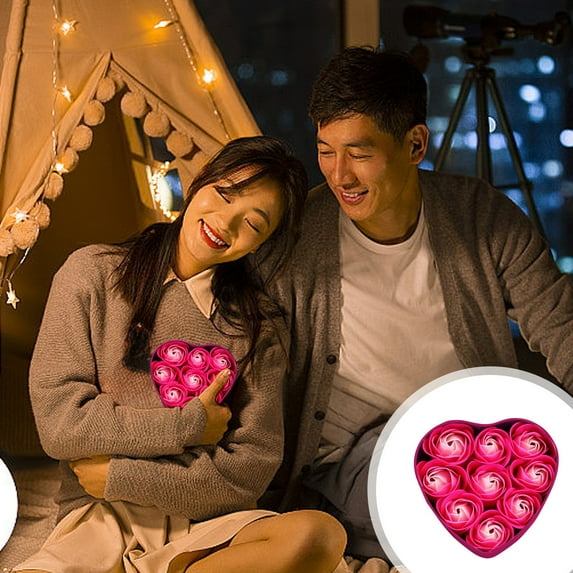 Fufafayo under $5 Soap Flower Gift, Valentine's Day Gift, Soap Flower Bath Rose, Decorative Rose Shaped Scented Bath Set, for Her, Women, Mom, Anniversary, Birthday, Wedding, Bathroom, Shelf Decor