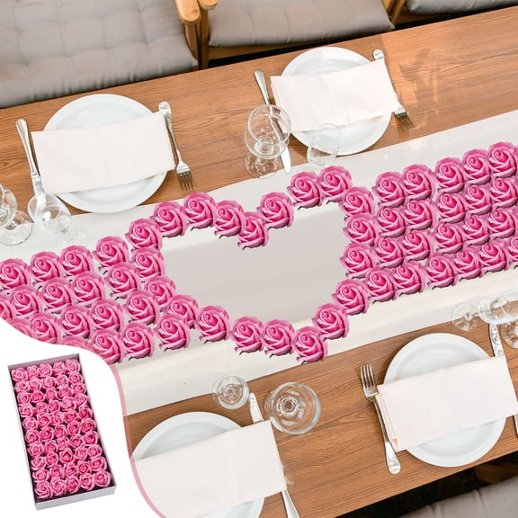 Fufafayo under $5 Soap Rose Flowers Scented, Scented Soap Flowers, Simulated Rose Heads for Decoration, Natural Corn Starch Soap Petals, Fragrant Decor for Bathroom