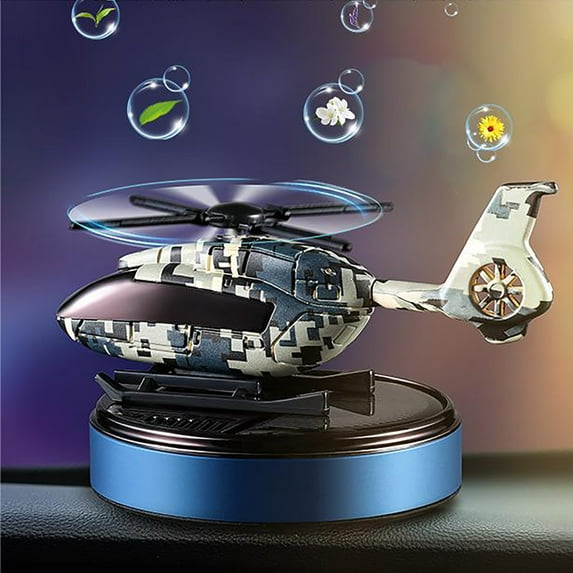 Fufafayo under $5 Solar Car Air Freshener, Solar Auto Rotating Car Perfume and Aromatherapy Diffuser, Aircraft Design Car Air Freshener with 10ml Fragrance, Solar Powered Car Accessory