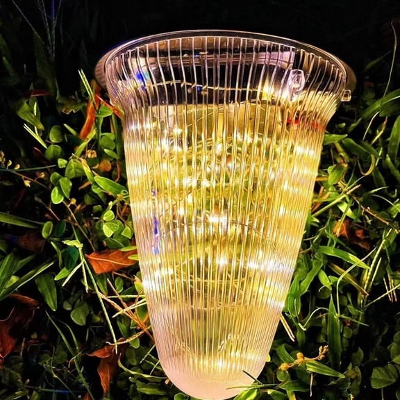 Fufafayo under $5 Solar Hanging Light, Solar Hanging Lights, Star Shaped Outdoor String Lights, Conical Pendant for Yard, Tree, Fence, Patio, Garden Decor, Waterproof, Copper Wire, Warm Glow