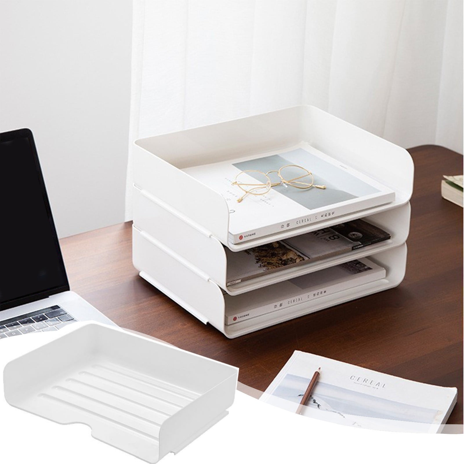 Fufafayo under $5 Stackable Desktop Letter Tray, Paper Document Tray ...