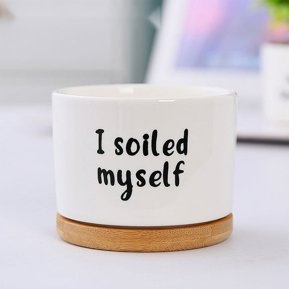 Fufafayo under $5 Succulents Planter, Succulents Planter Tray, Ceramic Bonsai Pot, Indoor Tabletop Flower Pot, with Drainage Holes, Decorative Tray for Table, Shelf, Window Sill, Home Office Decor