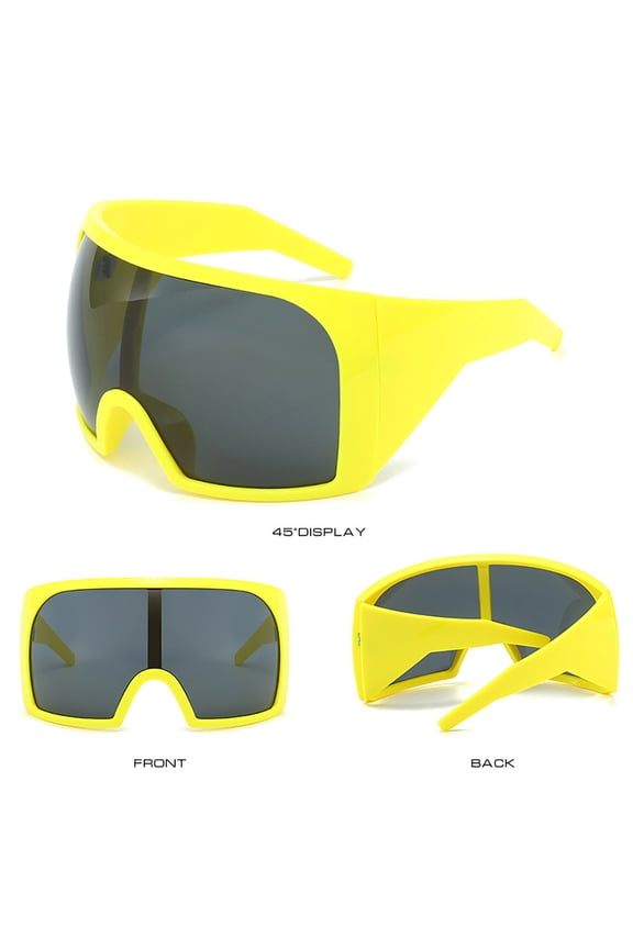 under $5 Sunglasses, Large Frame Sunglasses, Surround Style Eye Protection Goggles, Futuristic Technology Integrated Design, UV400 Protection Wide Angle, for Summer Outdoors Travel