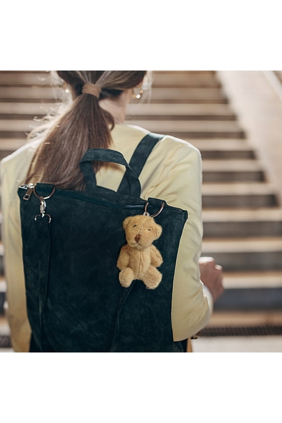 under $5 Teddy Bear Keychain, Jointed Teddy Bear Keychain, Mini Plush Doll with Hat Necklace, Cute Bag Charm for Backpack Purse, Gift for Girls, Soft Fabric, Handmade Feel