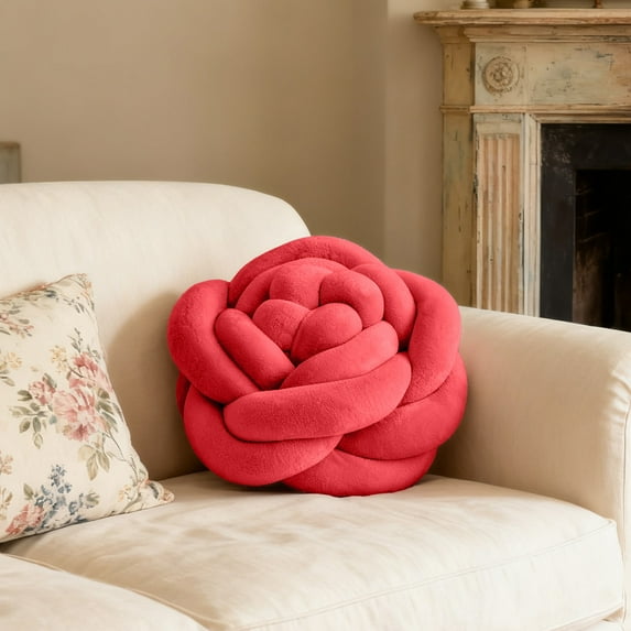 Fufafayo under $5 Throw Pillow, Throw Pillow, Hand Woven Decorative Pillow for Sofa and Bed, Rose Pattern Cushion for Living Room and Car Seat, Soft Filling for Comfort and Home Decor