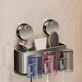 thumbnail image 1 of Fufafayo under $5 Toothbrush Holder, Wall Mounted Bathroom Organizer with Suction Cups and Toothpaste Cup for Countertop Storage, No Drill Adhesive Rack System, 1 of 7