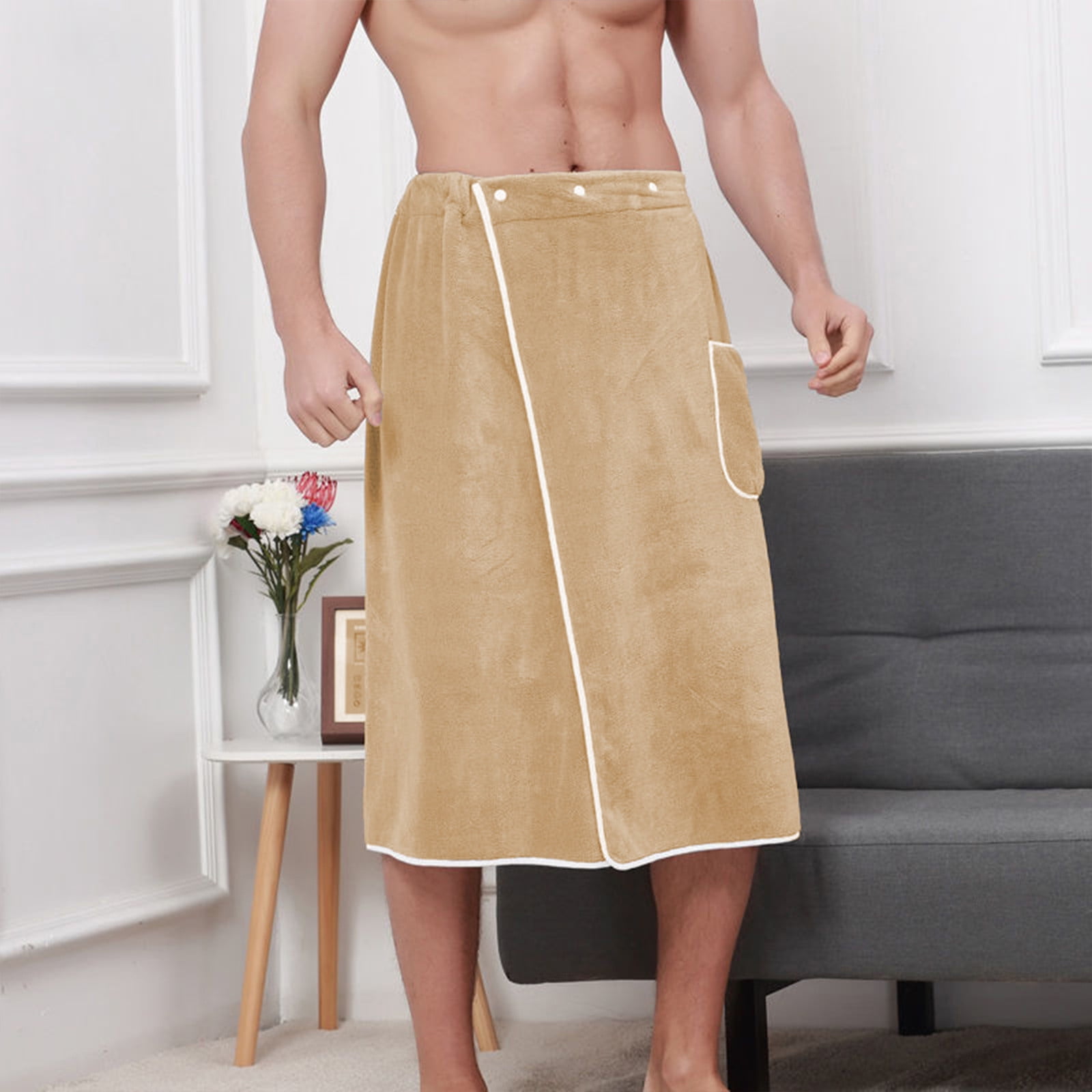 Fufafayo under $5 Towel Wrap Robe, Full Length Bathrobe, Adjustable ...