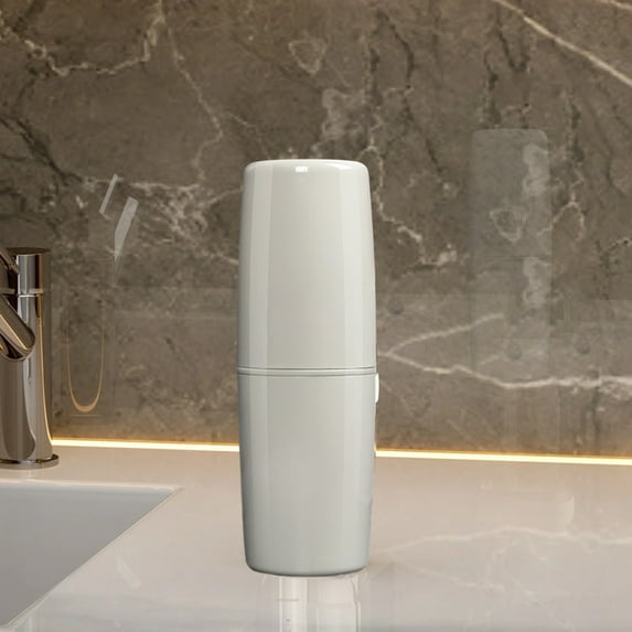 Fufafayo under $5 Travel Toiletries Kit, 4-Piece Portable Shampoo Lotion Bottle Set with Toothbrush Holder, Leak Proof Cosmetic Containers for Vacation, Camping, Gym, Business Trips