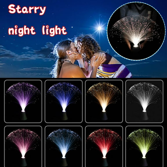 Fufafayo under $5 USB Fiber Optic Light, Fiber Lights, Color Changing Lantern for Festival and Atmosphere, USB Powered Optic Light for Room and Party, Small Night Light for Desk and Shelf