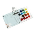 thumbnail image 1 of Fufafayo under $5 Watercolor Palette, Portable Mini Acrylic Paint Tray with Metal Clip, Removable Mixing Wells for Artists, Travel Art Supply for Outdoor Sketching, 1 of 2