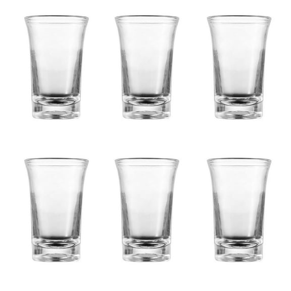 Fufafayo under $5 Wine Glasses, Set of 6 Clear Drinking Cups for Beverages, Modern Elegant Glassware for Family Gatherings, Heat Resistant Cups for Hot Drinks, Dishwasher Safe Glass Set
