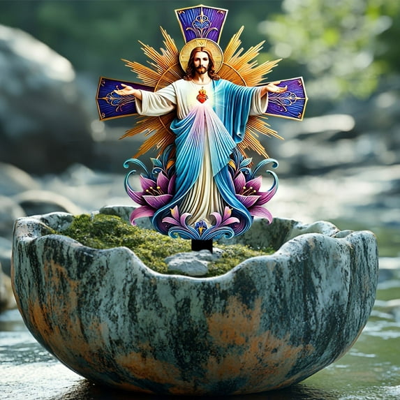 Fufafayo under $5 Winter Garden Decoration, Garden Decor, Winter Garden Stake, Religious Garden Ornament, Outdoor Yard Decoration for Lawn, Patio, Christmas, Nativity Scene, Ground Insert