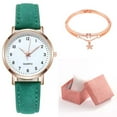 thumbnail image 1 of Fufafayo under $5 Women's Watch, Women's Quartz Watch, Luminous Dial Watch with Bracelet, Frosted Leather Strap Watch, Retro Round Wristwatch, Gift Set with Box, Everyday Wear, Business, Casual, 1 of 1