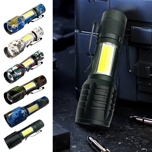 Fufafayo under $5 Zoom Flashlight, Telescopic COB Strong Beam LED Light Source, Rechargeable Outdoor Illumination Tool, Adjustable Focus Light for Camping Emergency