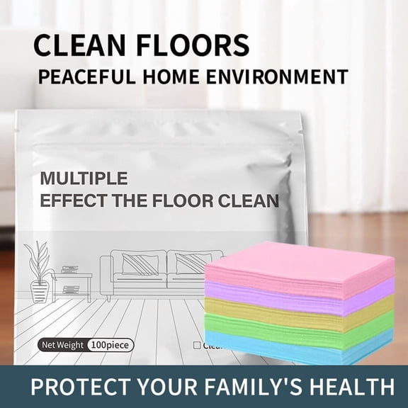 Fufafayo 5Pcs Floor Cleaning Sheets 100 Packs, Multi-Effect Deep Stain Removal for Hardwood Tile, Concentrated Dissolving Quick Clean Floor, Laminate Linoleum Kitchen Bathroom