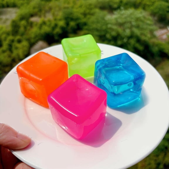 Fufafayo 5Pcs Stress ReliefToysIce Maker Fidget SensoryToys, Anxiety Relief Palm Sized SqueezeToys, Slow Rebound Silicone SensoryToysfor AdultsKidsDesk Office Home