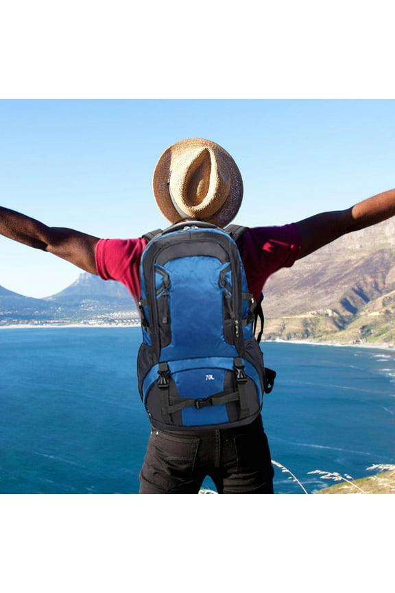 70L Hiking Backpack, Hiking Backpack, Waterproof Mountaineering Bag, Large Capacity Outdoor Pack, for Trekking, Camping, Travel, Sports, Multi Compartment, Lightweight and Durable