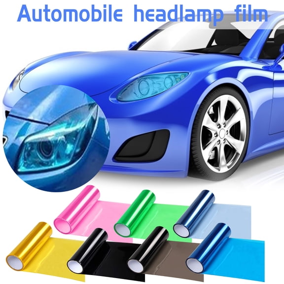 Fufafayo 7Pcs Car Headlight Color Change Film 30x100cm, Translucent Light Tint Vinyl Wrap, Headlamp Protective Cover, DIY Automotive Sticker for Car Truck Van SUV