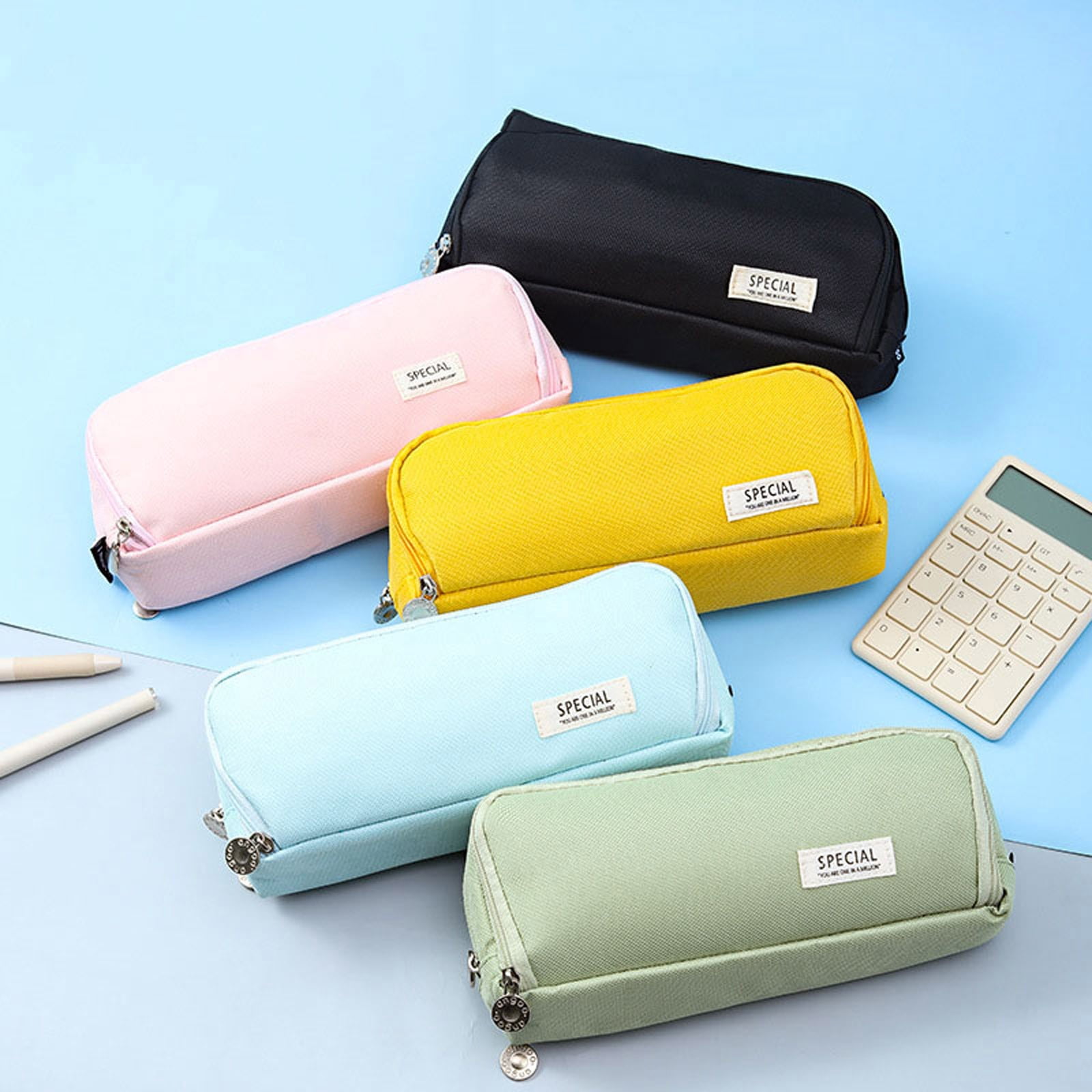 Fufafayo 7Pcs Japanese Korean Style Pencil Case, Multi-Layer Cloth Pen Organizer, Teen Stationery Storage Box For Study Office Travel, Double Layer Zipper Pouch For Pens Pencils Art Supplies