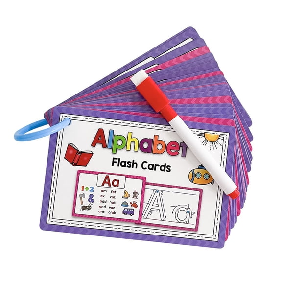 Fufafayo Alphabet Flashcards ForKids, 26 Letter Phonics Learning Cards, Reusable Write And Wipe Teaching Materials, EducationalToyFor Kindergarten Classroom