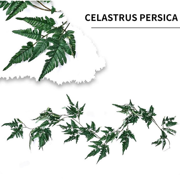 Fufafayo Artificial Rattan Vine Decor, Faux Nantian Bamboo Leaves, Realistic Plastic Rattan For Ceiling Wall Pipe Wrapping, Home Garden Wedding Party Decoration