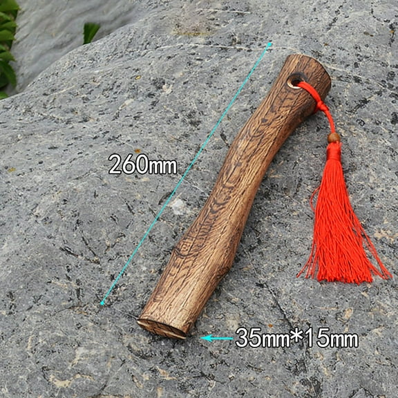 Fufafayo Axe Handle, Wooden Axe Handle Replacement, Spare Curved Handle for Axe Restoration, Durable Hardwood with Red Rope for Luck, Smooth Grip for Chopping Splitting, Outdoor Camping Tool
